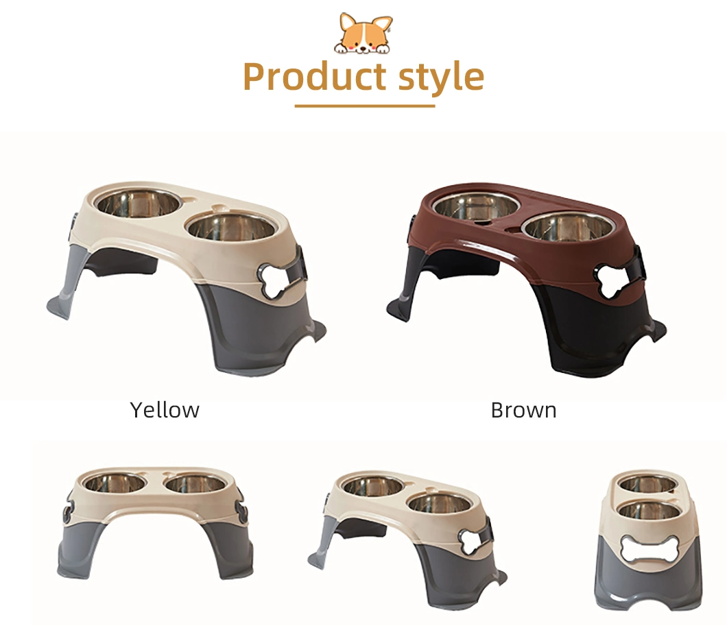 Double Pet Bowl Dog Food Water Feeder Stainless Steel Pet Drinking Dish Feeder Cat Puppy Feeding Supplies