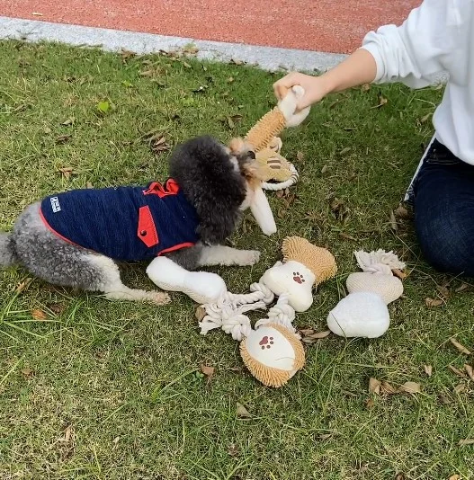 Rena Pet Dog Pelúcia Mastigar Squeaky Brinquedos Interativos Macio Recheado Corda de Polialgodão Brinquedos em Forma de Animal