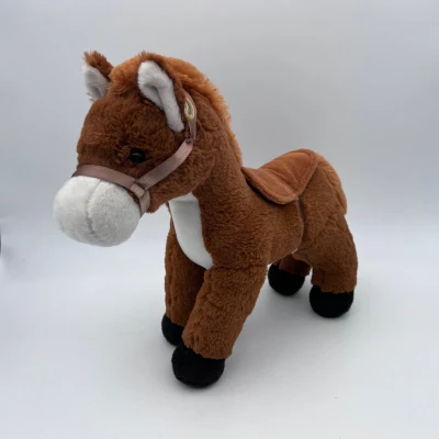 Brinquedo de pelúcia para bebê personalizado mais barato Festival de presentes especiais para animais em pé Cavalo de pelúcia